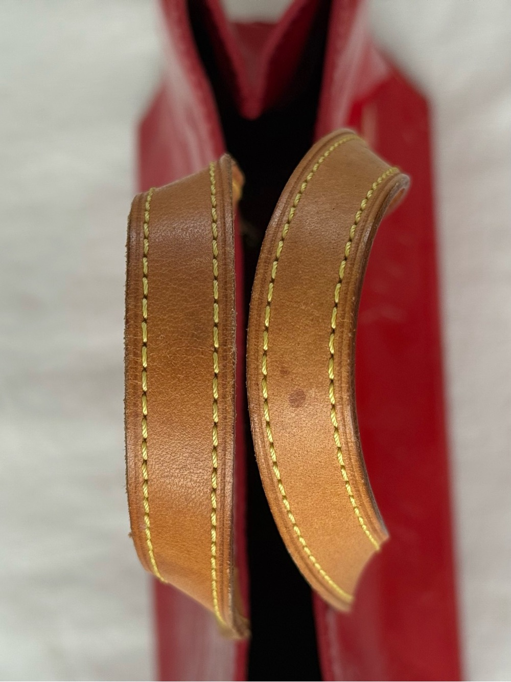 Louis Vuitton Red Vernis Monogram Patent Leather Mini Tote Purse - Picture 9 of 11